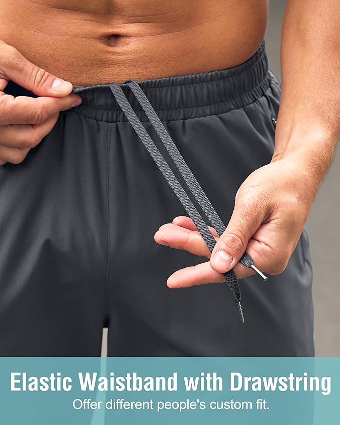 G Gradual Men's Athletic Running Shorts with Zipper Pockets Quick Dry 7"/ 5"/ 9" Workout Gym Shorts for Basketball Hiking