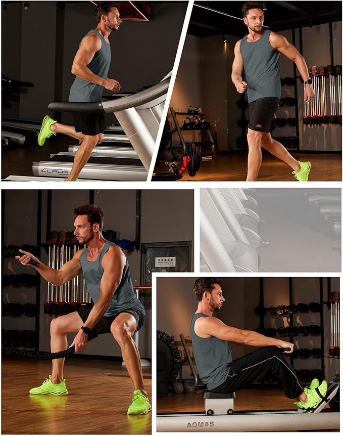 Boladeci Men's Tank Top Workout Athletic Quick Dry UPF 50+ Sun Protection Lightweight Summer Beach Gym Sleeveless Shirts