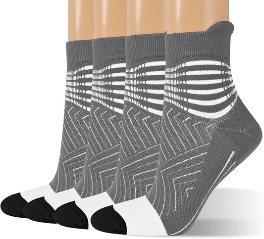 IRAMY Compression Ankle Support Socks Women - Coolmax Wicking, Cushioned Athletic, Plantar Fasciitis Relief 2/3/6 Pairs