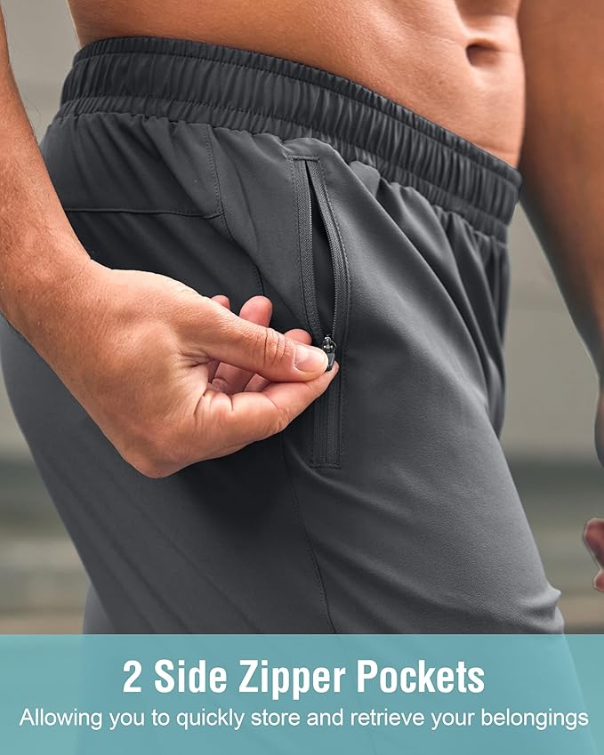 G Gradual Men's Athletic Running Shorts with Zipper Pockets Quick Dry 7"/ 5"/ 9" Workout Gym Shorts for Basketball Hiking