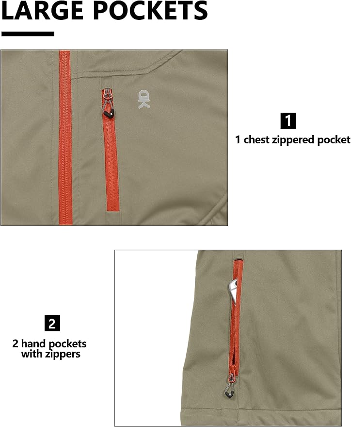 Little Donkey Andy Men's Lightweight Softshell Vest Windproof Sleeveless Jacket for Travel Hiking Running Golf