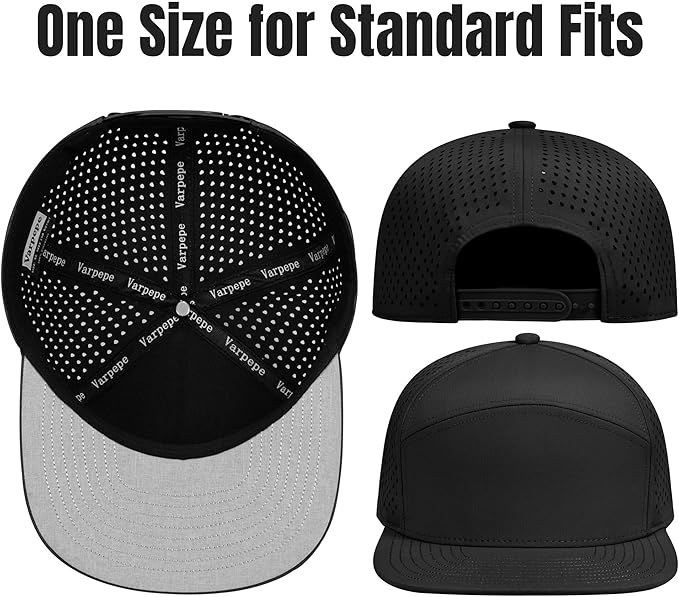 Performance Snapback Hats for Men Women,Flat Bill Cap,Golf,Running,Workout
