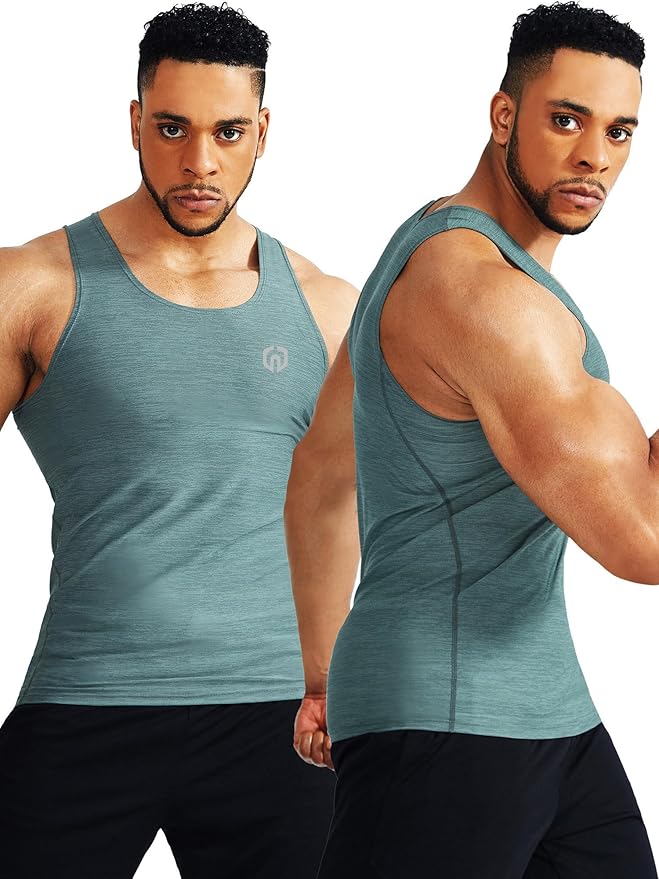NELEUS Men's 3 Pack Dry Fit Compression Tank Top