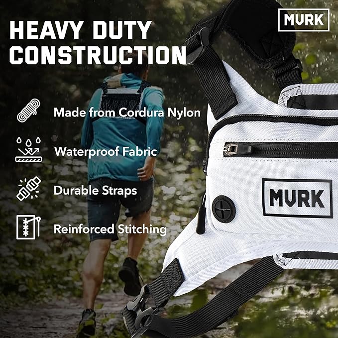MVRK Water Resistant Chest Pack - Running Vest for Workouts, Running Phone Holder Extra Storage, Lightweight Running Pack