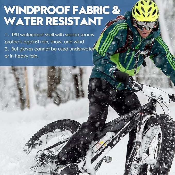 Bruvoalon Winter Gloves for Women & Men, 3M Thermal Insulation, Lycra Fabric, Windproof, Touchscreen, Anti-Slip, Cold Weather