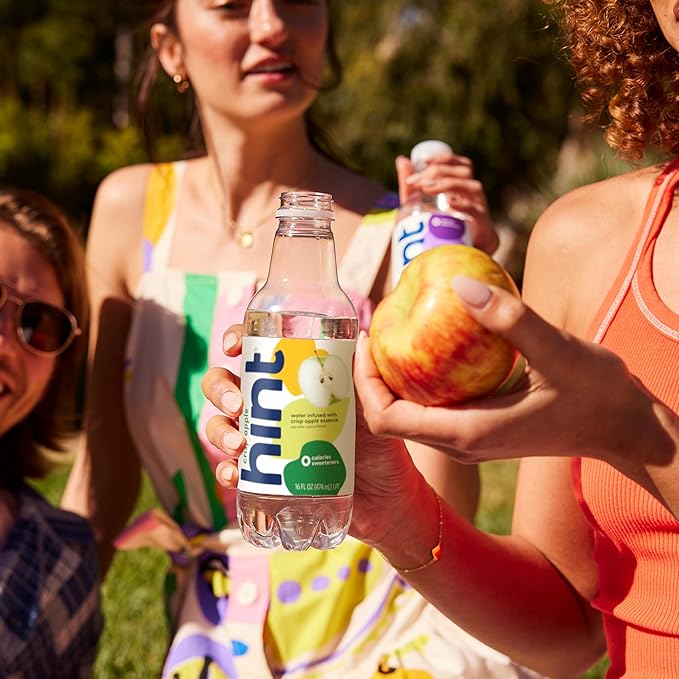Hint Fruit-Infused Bottled Water, Crisp Apple - Sugar Free Flavored Water with Zero Calories, Naturally Flavored, and No Artificial Sweeteners - 16 Fl Oz (Pack of 24)
