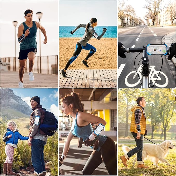 Cikyner Running Armband, 3 in 1 360° Rotatable & Detachable Sports/Bicycle Phone Holder for 4.5-7'' Smartphones, Ideal for Gym, Jogging, Hiking