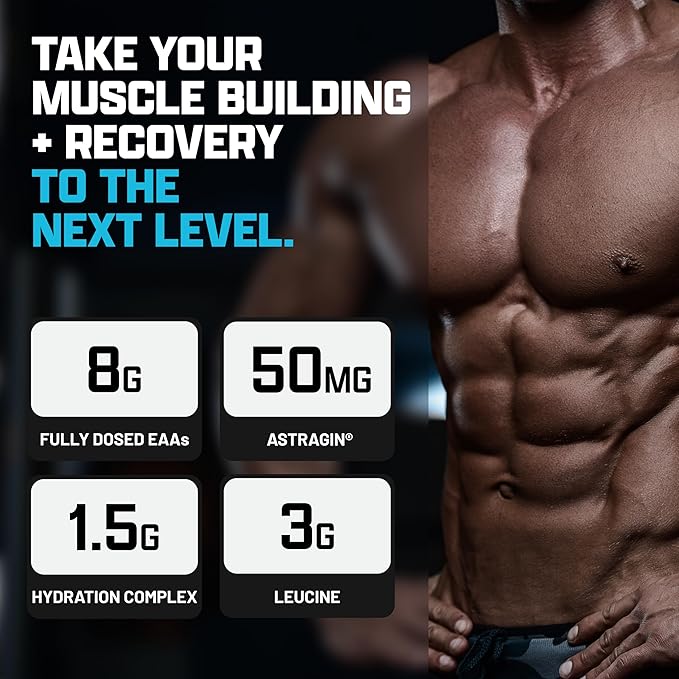 Nutrex Research EAA Hydration | EAAs + BCAA Powder | Muscle Recovery, Strength, Muscle Building, Endurance | 8G Essential Amino Acids + Electrolytes | Blueberry Lemonade 30 Servings