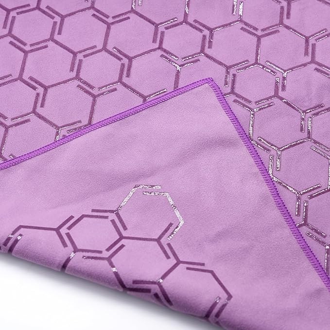 Eunzel Yoga Towel for Hot Yoga,Non-Slip Double Sided Silicone Grip Towel Absorbent Microfiber Towel for Hot Yoga, Vinyasa and Power 26.5"x72", Purple