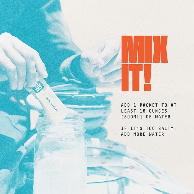 SALTT Electrolytes Powder Flavored Drink Mix - Mondo Melon - 30 Hydration Packets - Magnesium, Potassium, Sodium, Trace Minerals - Zero Sugar & Gluten Free - Travel Essentials