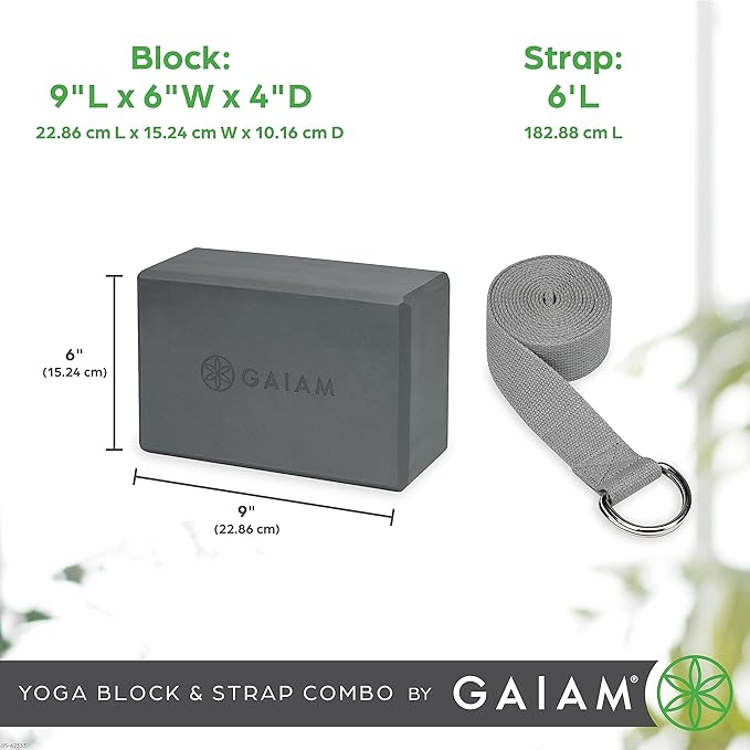 Gaiam Yoga Block - Supportive Latex-Free Eva Foam - Soft Non-Slip Surface with Beveled Edges for Yoga, Pilates, Meditation - Yoga Accessories for Stability, Balance, Deepen Stretches