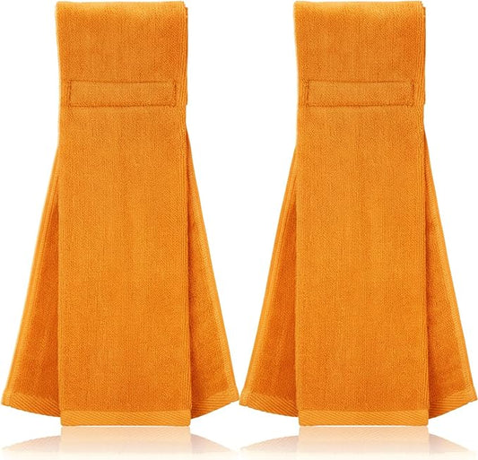 Shimeyao 2 Pcs Cotton Sports Football Towel with Closure Pitching Football Sweat Towel for Sports Gym Men Women Accessories(Orange, Classic)