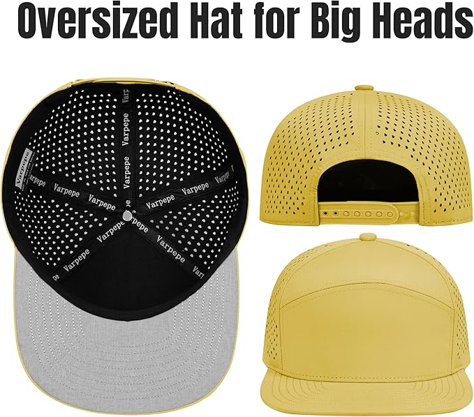 Performance Snapback Hats for Men Women,Flat Bill Cap,Golf,Running,Workout