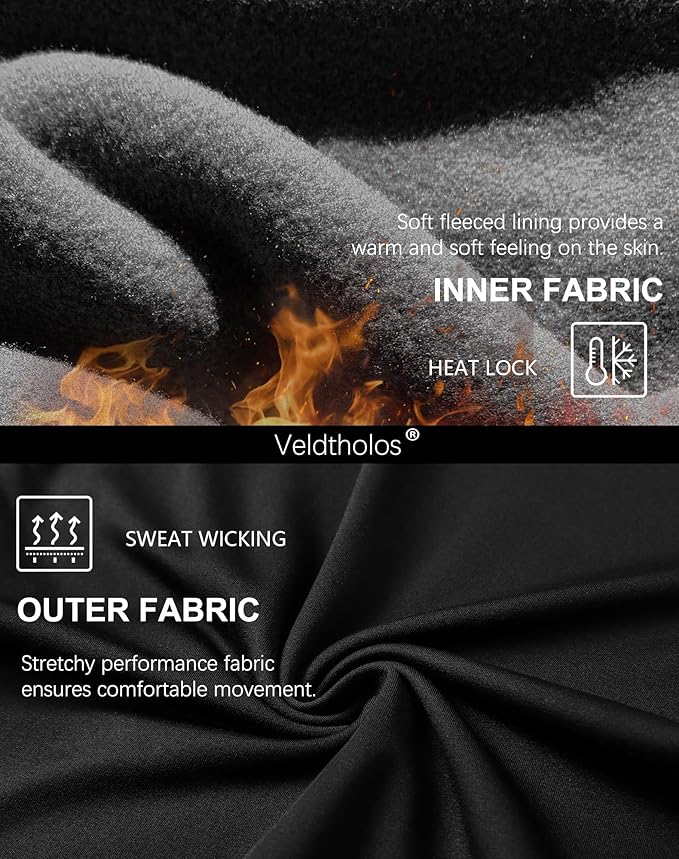 5 Pack Thermal Compression Shirts for Men Fleece Lined Long Sleeve Athletic Base Layer Winter Gear Undershirt Workout Top
