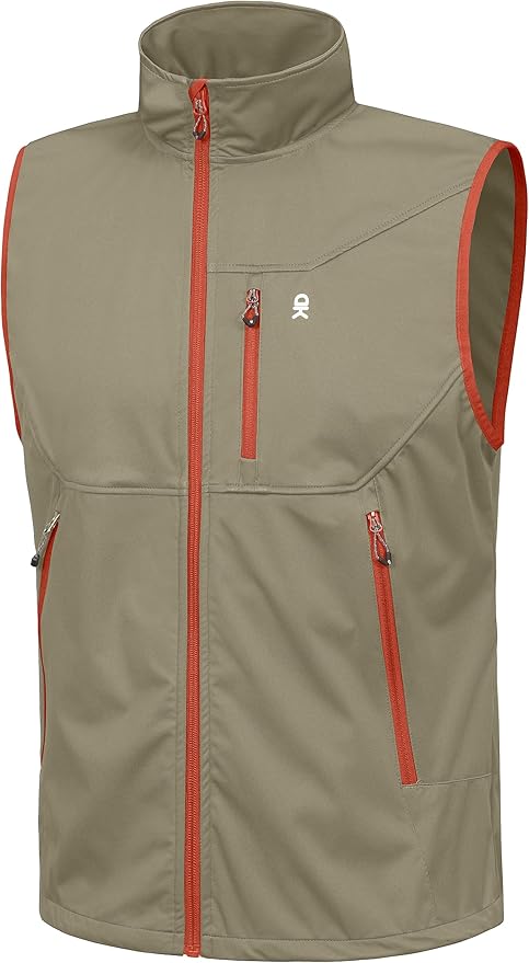 Little Donkey Andy Men's Lightweight Softshell Vest Windproof Sleeveless Jacket for Travel Hiking Running Golf