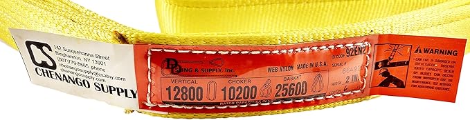DD Sling (USA Made) 1" & 2" Widths By 6' to 12' Lengths in Listing, 2 Ply, Endless Nylon Lifting Slings, 900 webbing, 12,800 lbs Vertical, 10,200 lbs Choker, 25,600 lbs Basket (USA Made Nylon) (2"x6')
