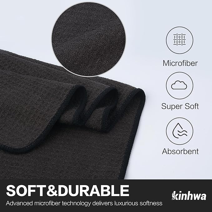 KinHwa Gym Towels - Absorbent Wicking Workout Towels, Quick Dry & Compact, Ideal for Yoga, Fitness, Treadmill or Indoor Bike