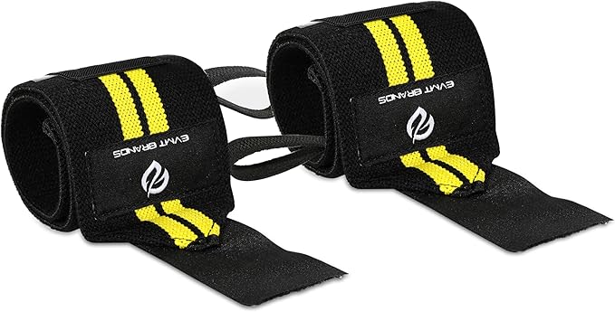 EVMT Premium Weightlifting Wrist Wraps 18in. Durable Straps for Weightlifting, Enhanced Wrist Support. Ideal Lifting Straps for Strength Training.