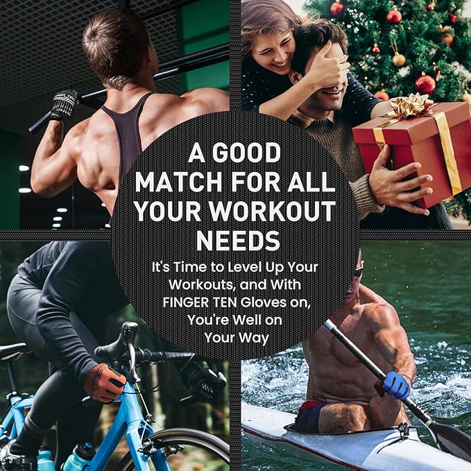 Full Finger Workout Gloves Weight Lifting Touchscreen for Men Women with Padding, Full Hand Gym Exercise Gloves Male Female, Non Slip Fitness Gloves Extra Grip for Cycling Climbing Hiking