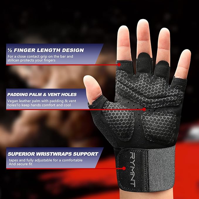 ZEROFIRE Workout Gloves for Women Men - Weight Lifting Gloves with Full Palm Protection & Extra Grip for Women Gym, Weightlifting, Weight Lift, Rowing, Exercise, Sport, Cycling