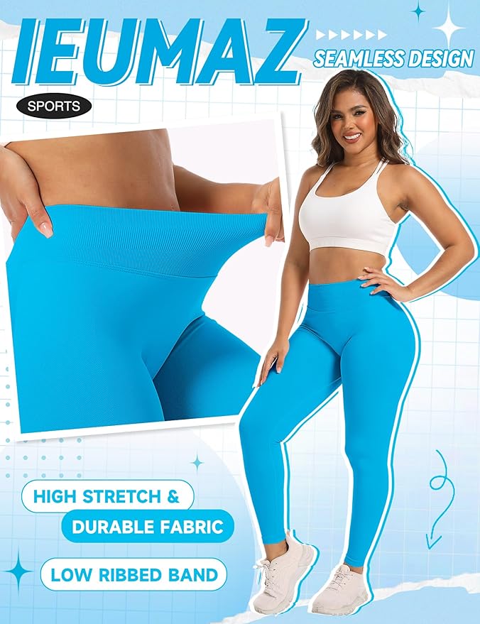 Scrunch Butt Lifting Leggings for Women Gym Seamless Workout Leggings Mid Low Waist Tummy Control Yoga Pants