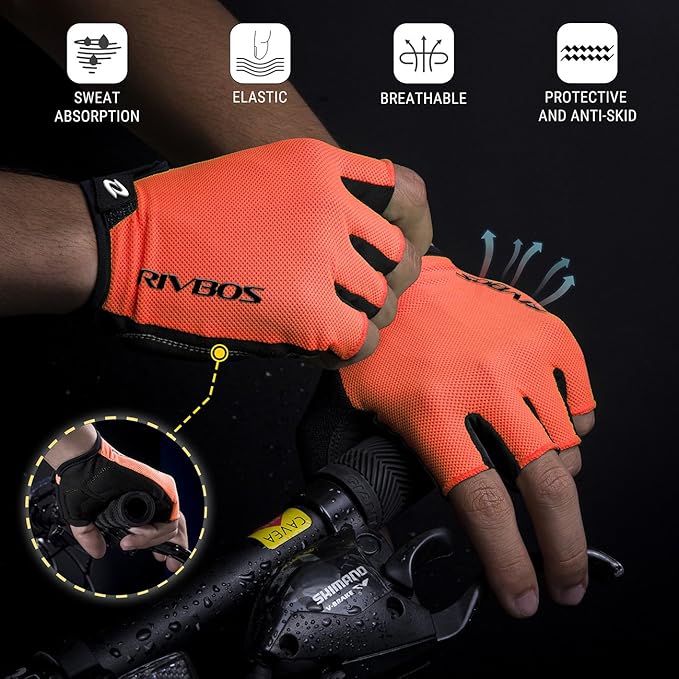 RIVBOS Cycling Gloves Bike Gloves for Men Women with Anti-Slip Shock-Absorbing Pad for Bicycle/Workout/Road Bike/Gym/Driving CHG001