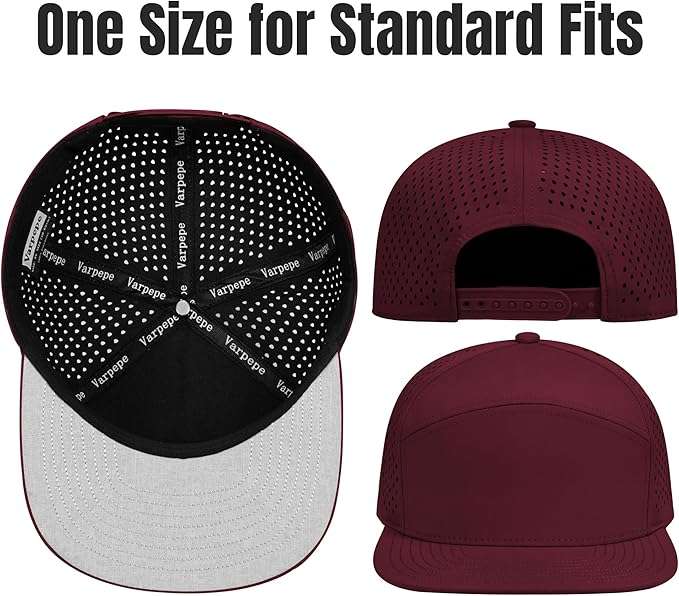 Performance Snapback Hats for Men Women,Flat Bill Cap,Golf,Running,Workout