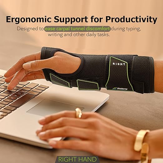 ZOFORE SPORT Premium Carpal Tunnel Wrist Brace Night Support – Wrist Brace for Carpal Tunnel with Metal Splint – Pain Relief for Men & Women - Right Hand - L/XL