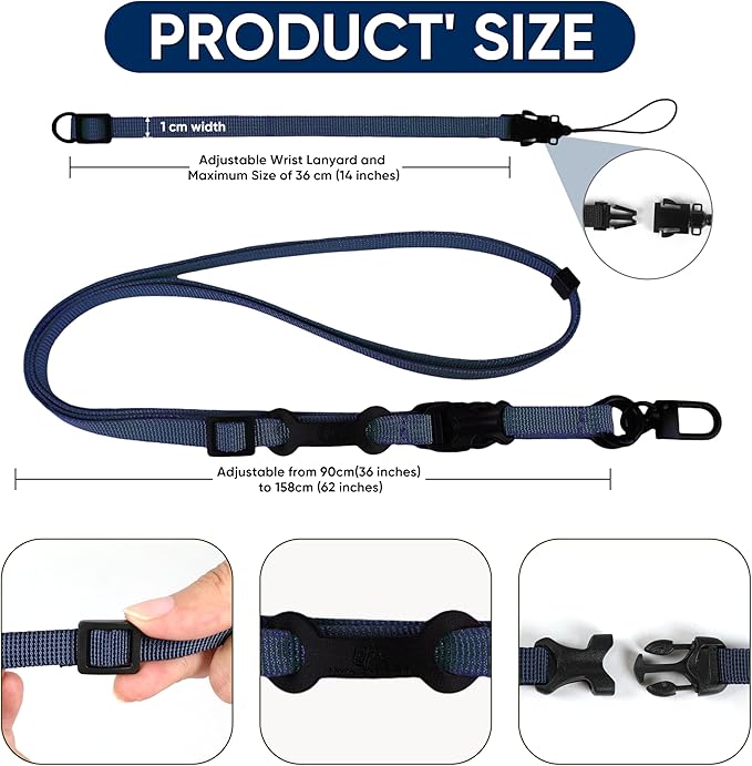Cell Phone Strap Adjustable Wrist Strap Crossbody Cellphone Holder Extra Long Phone Lanyard Wrist Lanyard (Navy)