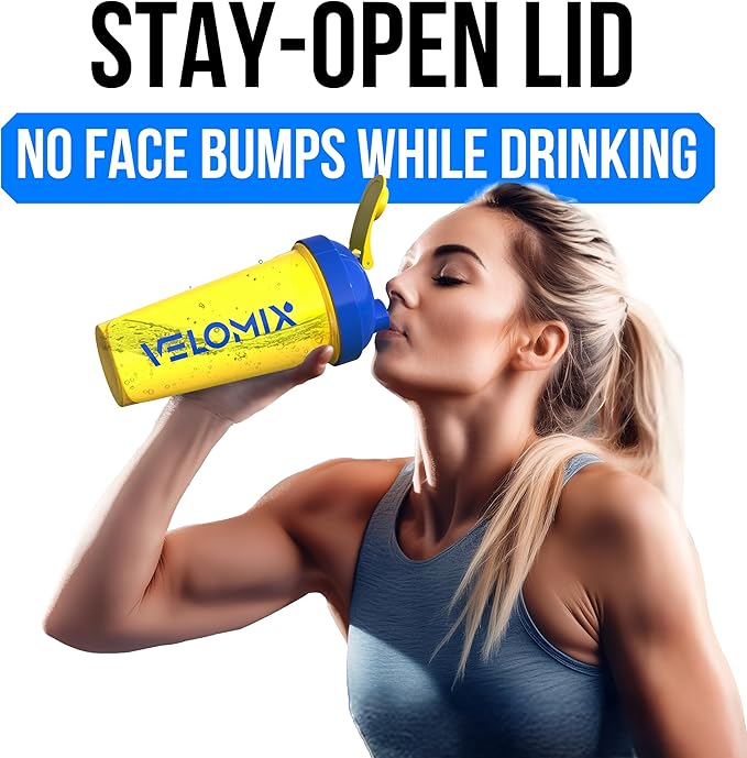 VELOMIX -2 Pack- 28 oz Protein Shaker Bottles for Protein Mixes - 2x Wire Whisk | Leak Proof Shaker Cups for Protein Shakes | Protein Shaker Bottle Pack (Stand Strong Pack)