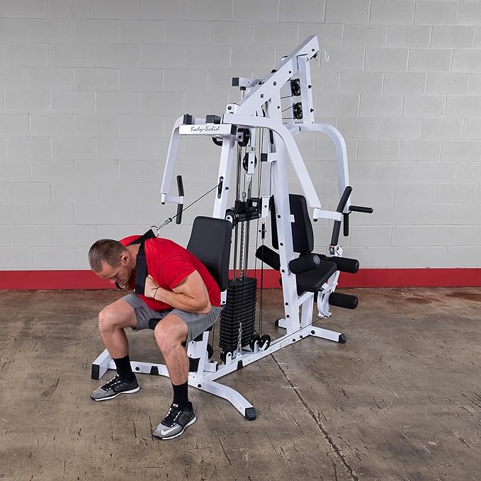 Body-Solid Multi-Station, Single Weight Stack Home Gym Machine, Arm & Leg Strength Training Functional Exercise Workout Station for Weight Lifting and Bodybuilding 310lbs. Black Weight Stack