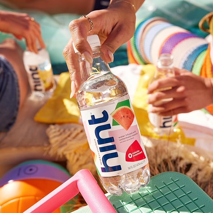 Hint Fruit-Infused Bottled Water, Watermelon - Sugar Free Flavored Water with Zero Calories, Naturally Flavored, and No Artificial Sweeteners - 16 Fl Oz (Pack of 24)