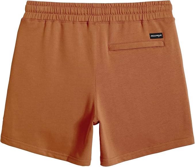 maamgic Mens Athletic Gym Shorts 5.5" Elastic Waist Casual Pajama Pocket Jogger Men Workout Short Pants