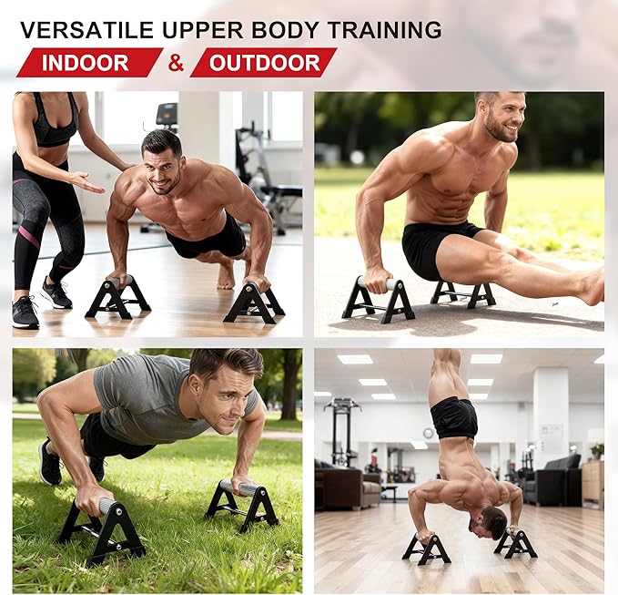 Push Up Bar - Heavy-Duty Stainless Steel Pushup Stands with Non-Slip Base, 500LB Capacity, Portable Home Gym Equipment for Strength Training & Floor Workout