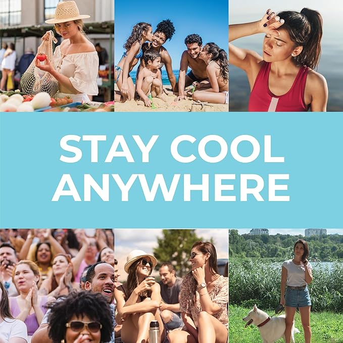 SHAKEitCOOL Extended Size Cooling Towel โ Be Cool in Style - Heat Relief, Soft, Lightweight, Sun Protection, Easy Clean - Perfect for Biking, Hiking, Running, Yoga, Golf, Gardening - Golf M