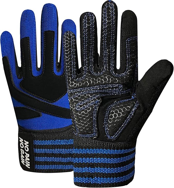 FINGER TEN Weightlifting Workout Gloves Full Half Finger with Wrist Strap Support, Padded Grip for Weight Lifting Gym Fitness Exercise Training Men Male