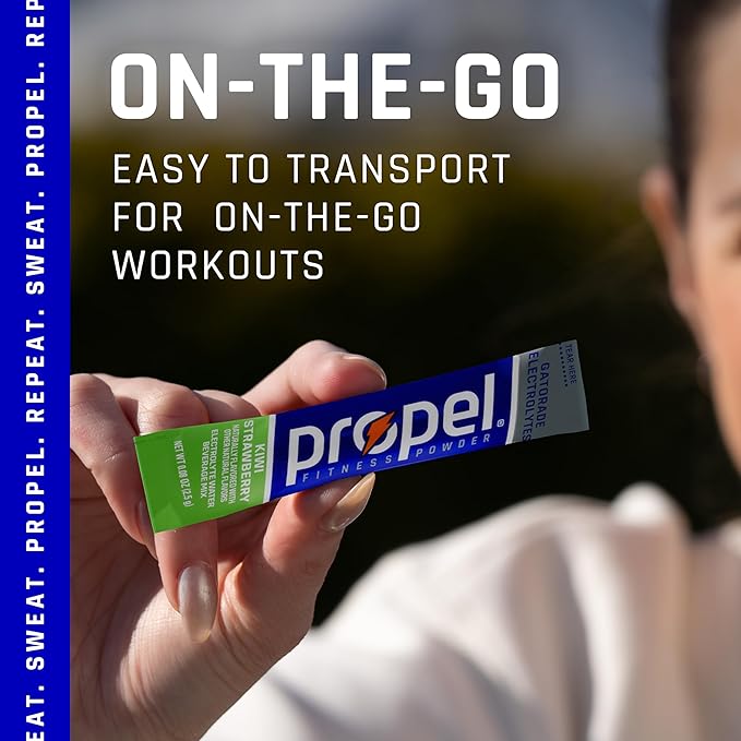 Propel Electrolyte Enhanced Water Drink Mix Powder Packets, Kiwi Strawberry, Zero Calorie & Zero Sugar Hydration with Electrolytes and Vitamins C & E (120 Packets)