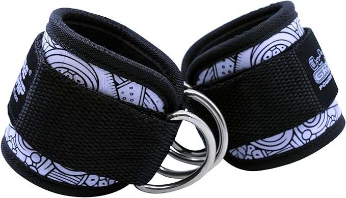 Ankle Straps for Cable Machines Double D-Ring Gym Adjustable Neoprene Premium Cuffs to Enhance Legs Abs & Glutes Kickbacks Workouts Leg Curls Extensions Booty Hip Abductors Exercise for Men & Women