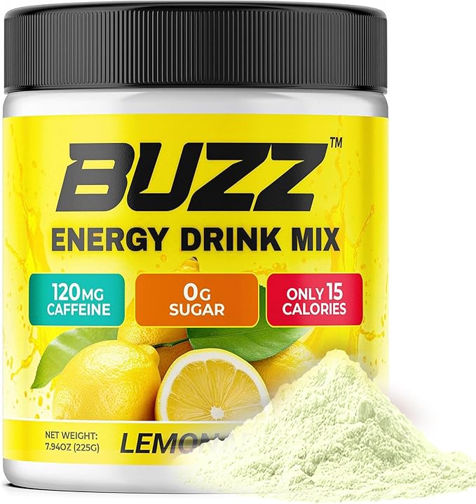 Morning Buzz Energy Drink Powder - Energy Boost - Sugar-Free Energy with Antioxidants - Morning Kick and Sports Nutrition Endurance Product - 30 Servings, Lemonade, 8 Ounces
