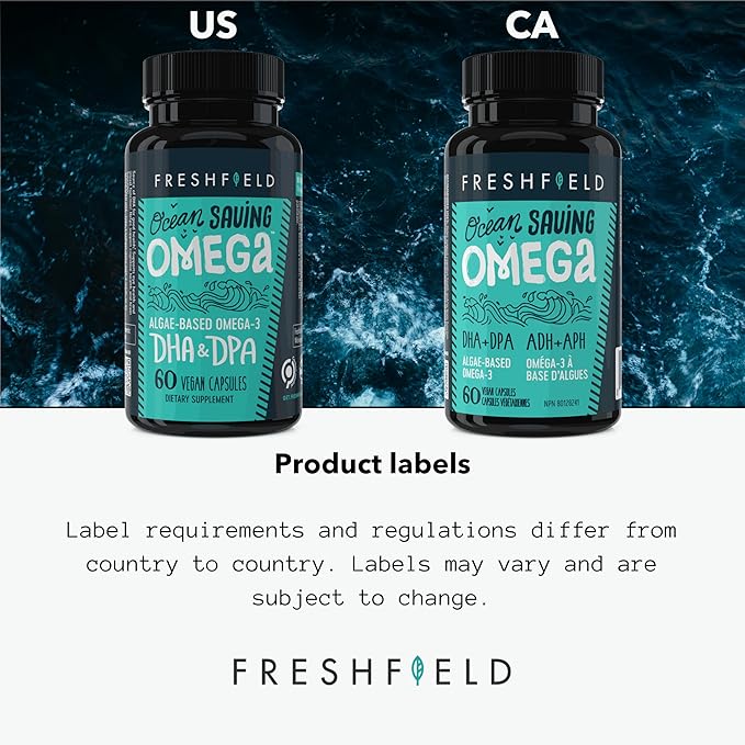 Ocean Saving Omega, Algae Omega 3, DHA Supplement, 2-Month Supply, Sustainably Sourced, Highest Levels of DHA per Capsule (440 mg), w/DPA