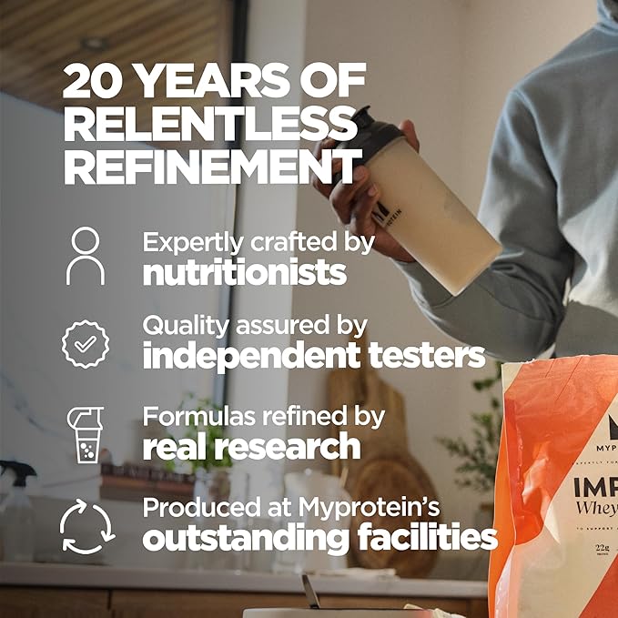 Myprotein Impact Whey Protein Powder, 2.2 Lbs (32 Servings) Vanilla Ice Cream, 22g Protein & 5g BCAA Per Serving, Protein Shake for Superior Performance, Muscle Strength & Recovery, Gluten Free