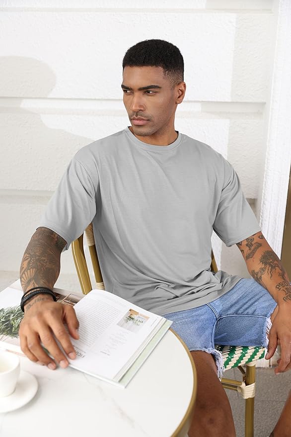 Men's Oversized Workout T-Shirts Lightweight Quick Dry Short Sleeve Tshirts Crew Neck Loose Fit Athletic Tops