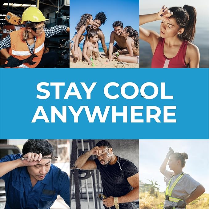 SHAKEitCOOL Original Cooling Towel โ Be Cool in Style - Heat Relief, Soft, Lightweight, Sun Protection, Easy Clean - Perfect for Biking, Running, Yoga, Gym, Gardening - Green Topo
