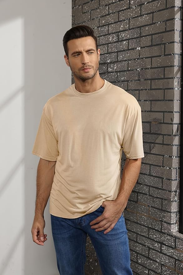 Men's Oversized Workout T-Shirts Lightweight Quick Dry Short Sleeve Tshirts Crew Neck Loose Fit Athletic Tops