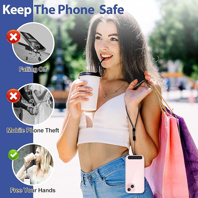 Wrist Phone Lanyard, SHANSHUI Nylon Adjustable Wristlet Strap Cell Phone Lanyard Tether Pads for All Mobile Phones