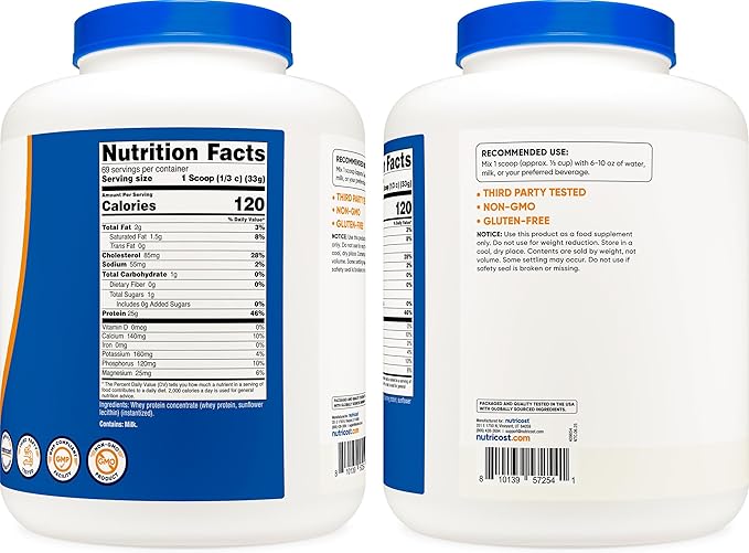 Nutricost Whey Protein Powder, Unflavored, 5 pounds - from Whey Protein Concentrate