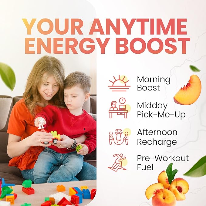 Morning Buzz Energy Drink Powder - Energy Boost Drink Mix - Sugar-Free Energy with Antioxidants - Morning Kickstart and Sports Nutrition Endurance Product - 30 Servings, Peach Rita, 8 Ounces