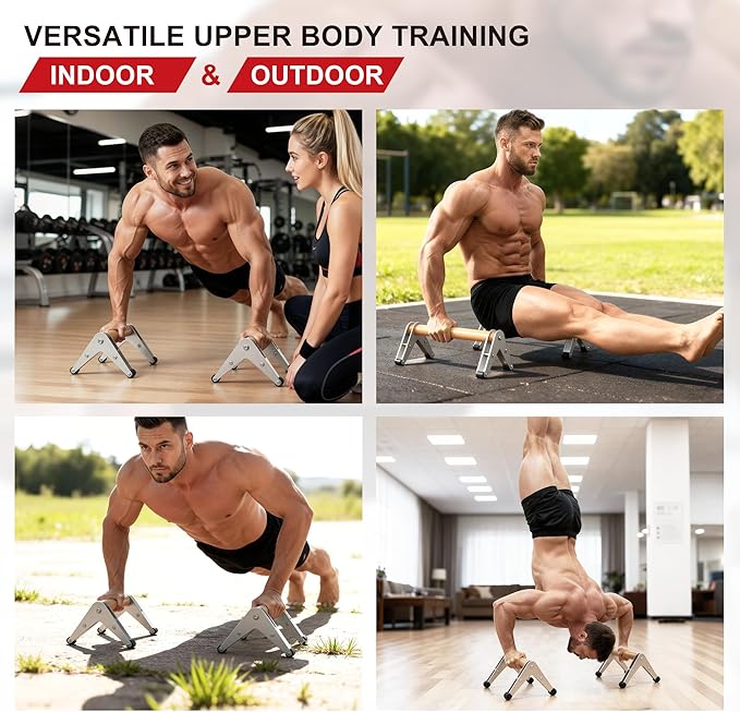 Push Up Bar - Heavy-Duty Stainless Steel Pushup Stands with Non-Slip Base, 500LB Capacity, Portable Home Gym Equipment for Strength Training & Floor Workout