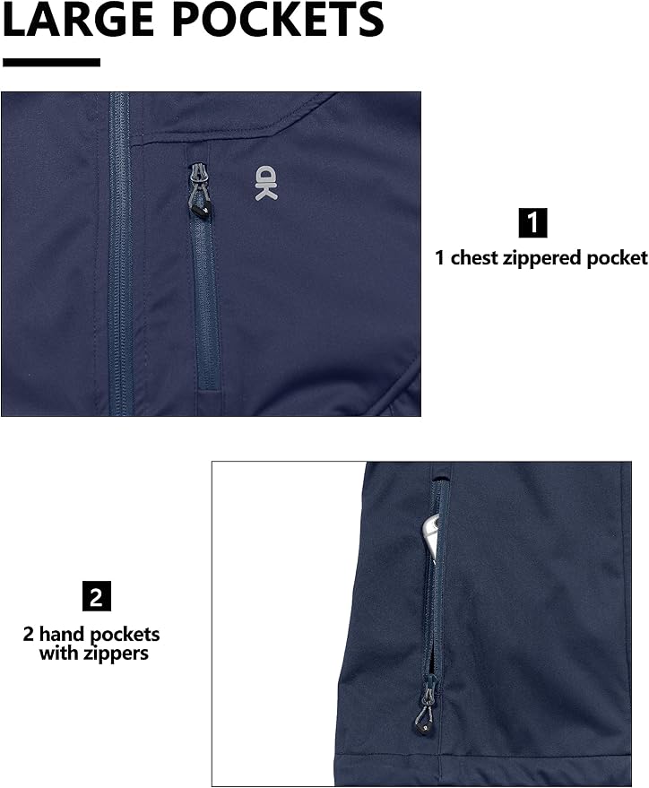 Little Donkey Andy Men's Lightweight Softshell Vest Windproof Sleeveless Jacket for Travel Hiking Running Golf