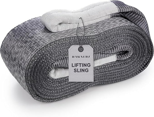 Heavy Lifting Strap 8800 lbs Vertical WLL 25 ft - Eye and Eye Flat Polyester Web Lifting Sling - Crane Strap for Construction (4.7" x 25')